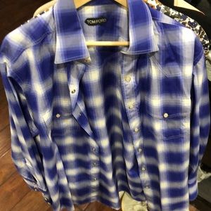 Tom Ford Long Sleeve Marble Button Up Two Pocket